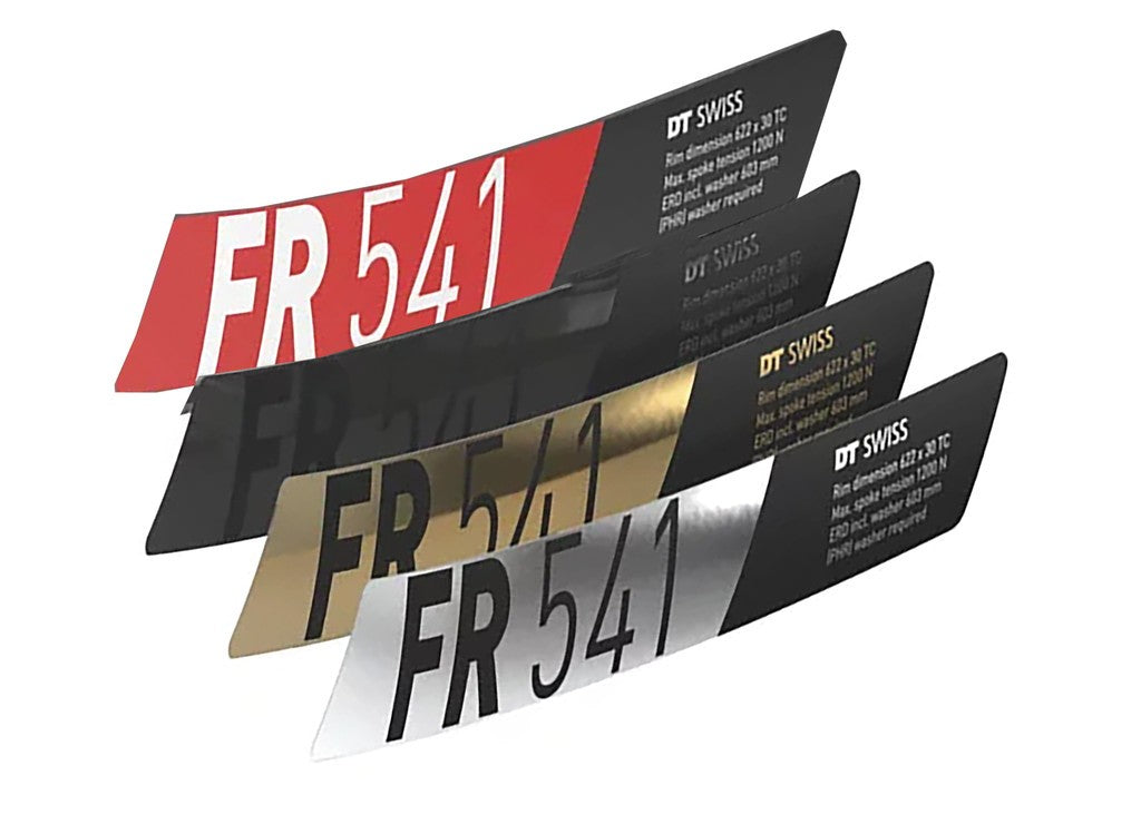 DT Swiss rot/gold/schwarz/chrom, Vinyl Dekor-Set DT Swiss FR 541 29x30 DB