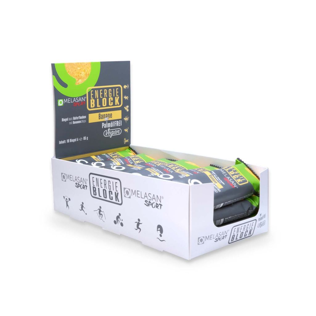 Melasan Energieblock Banane 18 x Haferflockenriegel