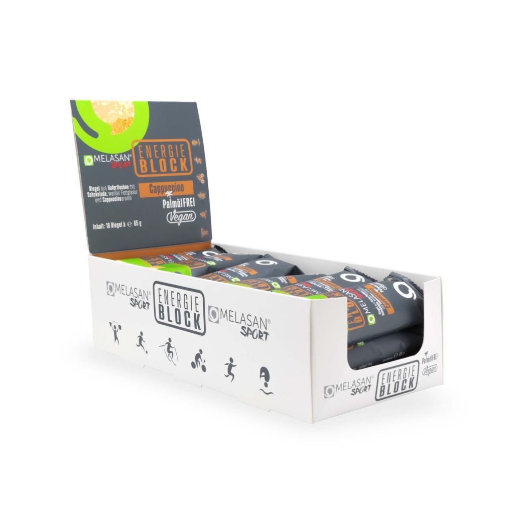 Melasan Energieblock Cappuccino 18 x Haferflockenriegel