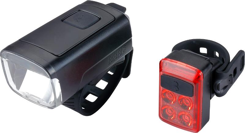 BBB Akku Lichtset Stud 50 Combo BLS-231 inkl. Slide Rücklicht, schwarz