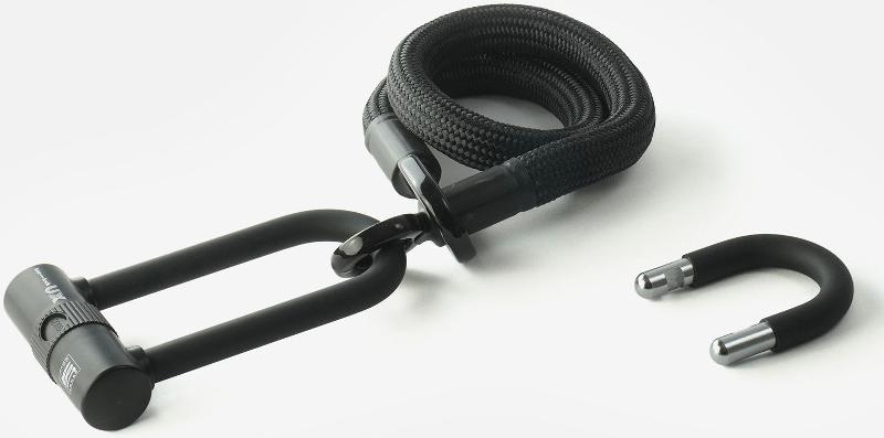 Texlock Bügelschloss mit Textilseil eyelet 80 U/X-lock S onyx black