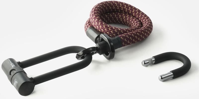 Texlock Bügelschloss mit Textilseil eyelet 80 U/X-lock S chateau red