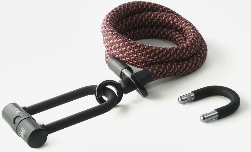 Texlock Bügelschloss mit Textilseil eyelet 160 U/X-lock L chateau red