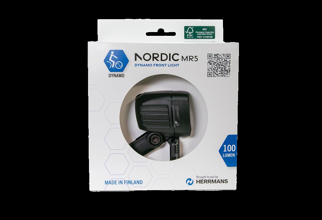 Herrmans Nordic MR5 E,sw,6-12V, 40 Lux,mit Halter LED-E-Bike-Scheinwerfer HERRMANS