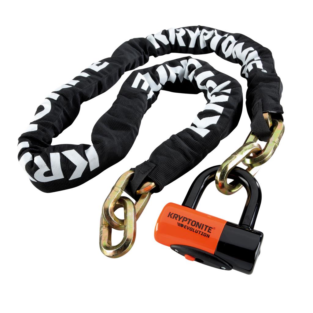 Kryptonite L:170cm ,Ø12,sw/rot,14mm DiscL,3 Schl. Kettenschloss Kryptonite New York 1217