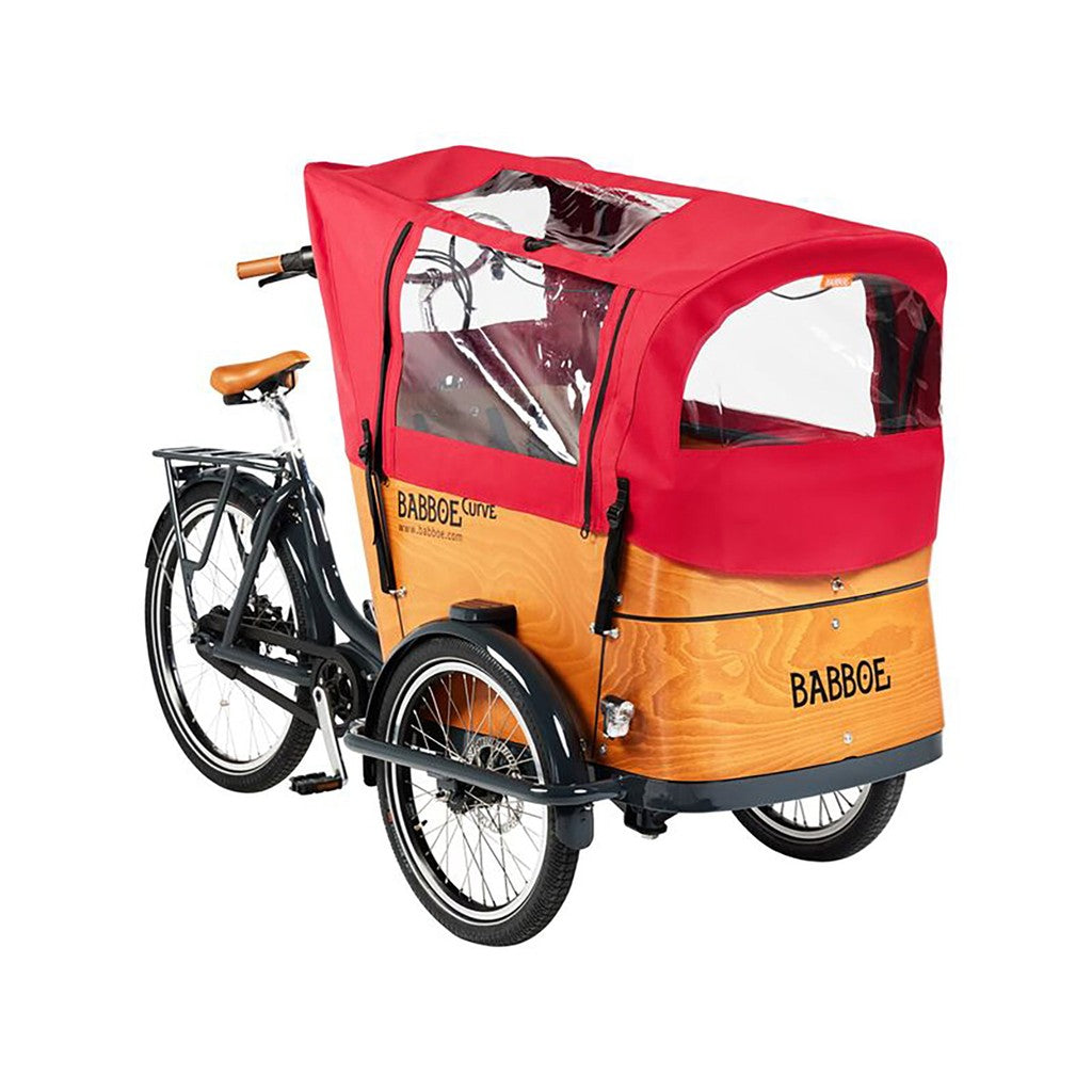 Babboe rot rioja, für Curve, Docril Regenverdeck Babboe