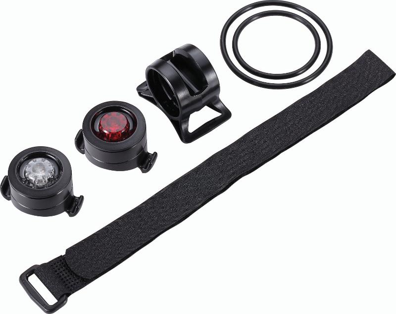 BBB Batterie Minilichtset SpyCombo BLS-123 mit Helm-/Armhalterung, schwarz