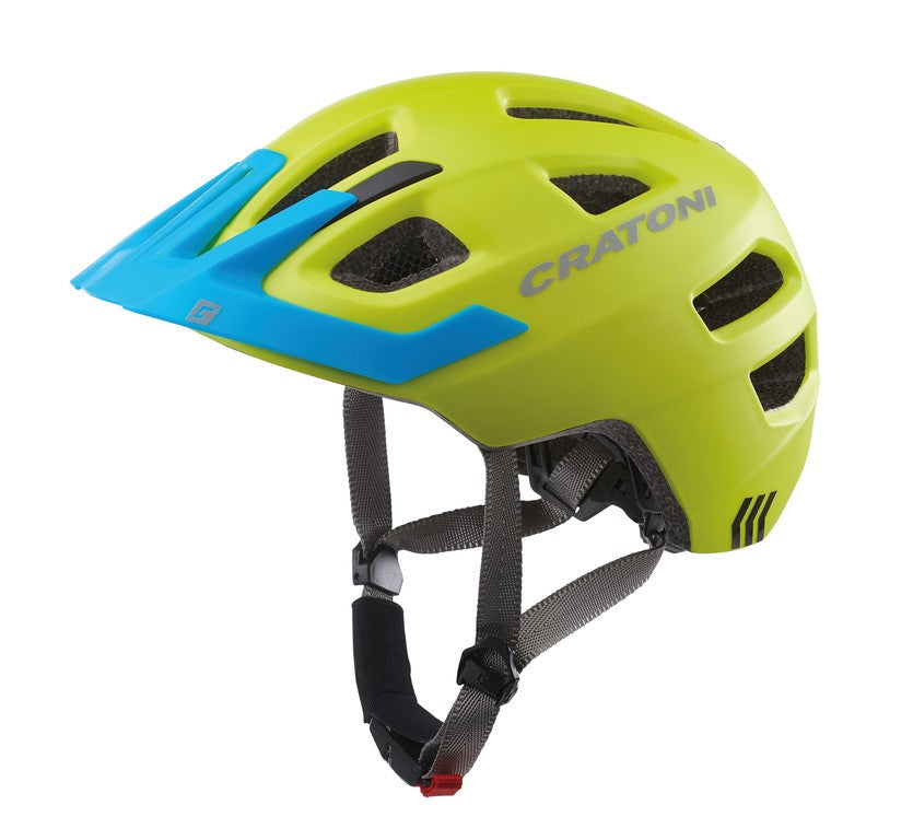 Cratoni Fahrradhelm Maxster Pro (Kid) lime/blau matt, Gr. S/M (51-56cm)