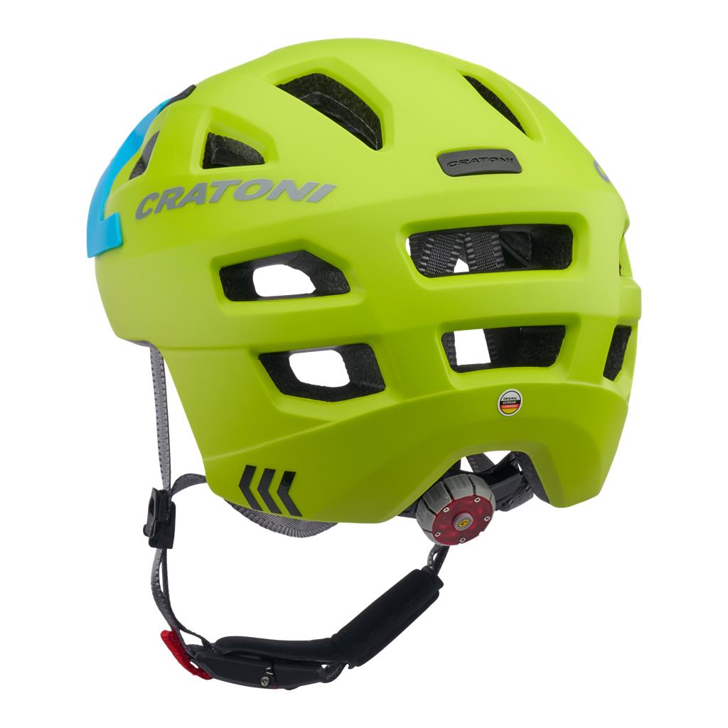 Cratoni Fahrradhelm Maxster Pro (Kid) lime/blau matt, Gr. S/M (51-56cm)