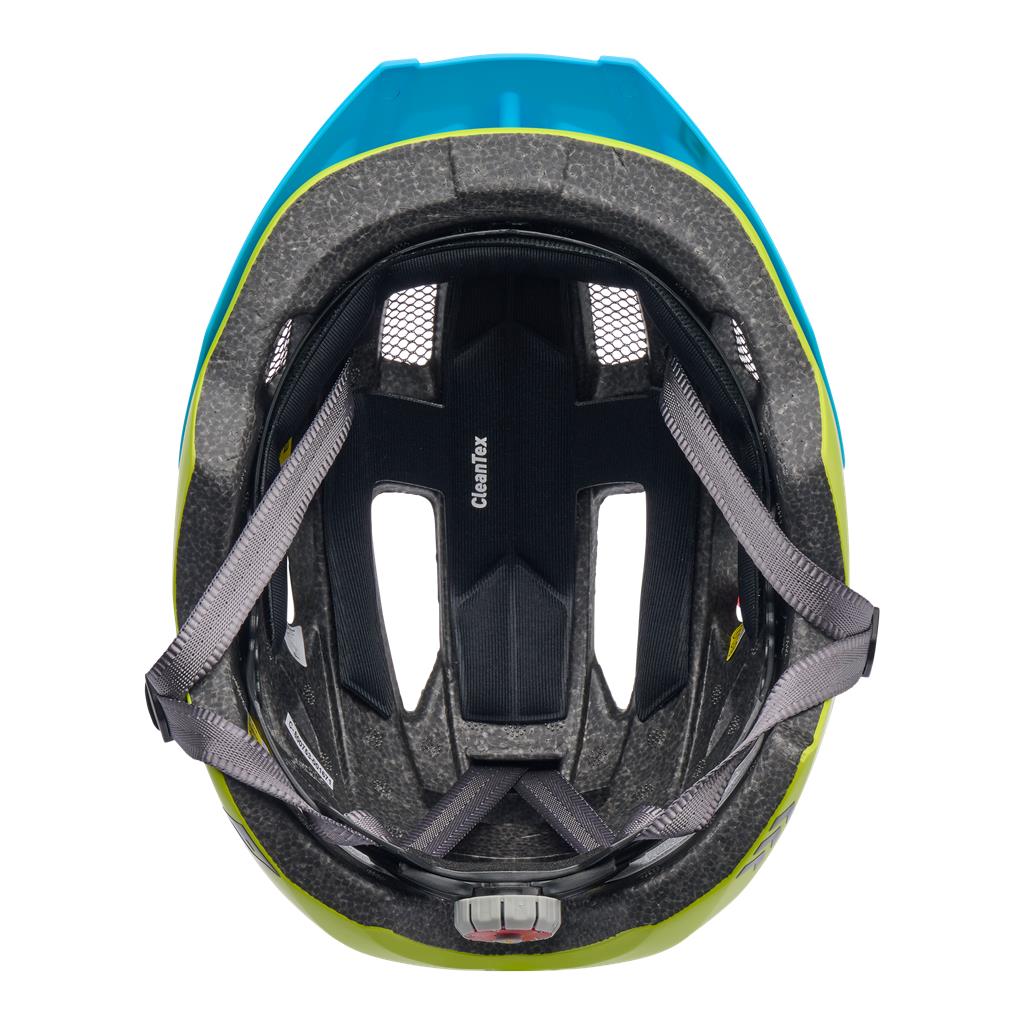 Cratoni Fahrradhelm Maxster Pro (Kid) lime/blau matt, Gr. S/M (51-56cm)