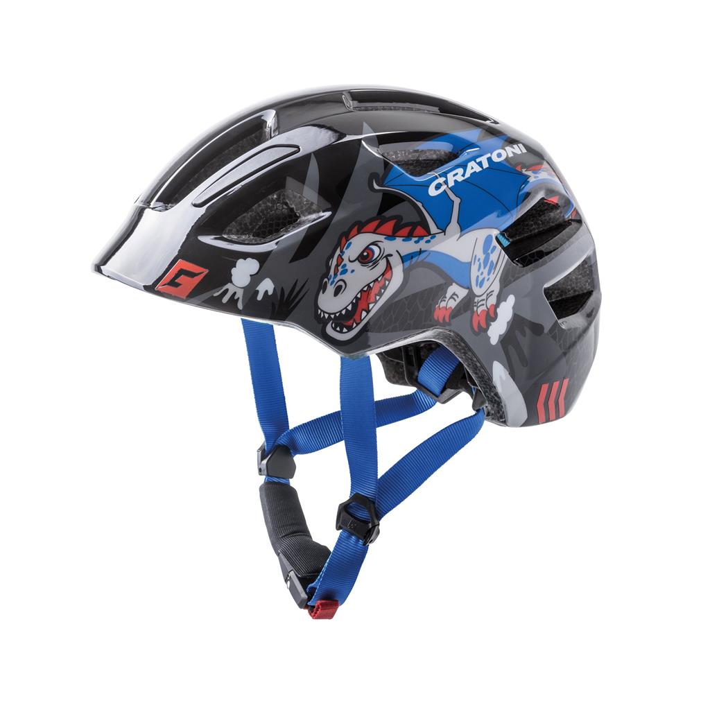 Cratoni Fahrradhelm Maxster (Kid) Drache/schwarz glanz, Gr. S/M (51-56cm)