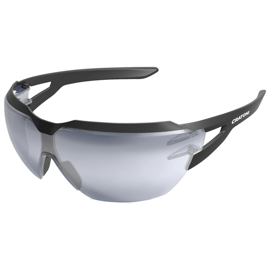 Cratoni Sonnenbrille Cratoni C-Active photochr. sw matt, Glas transp.,silber verspiegelt