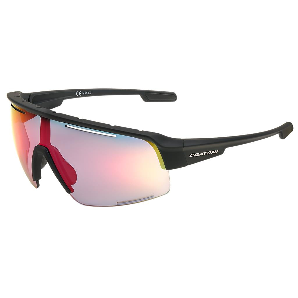 Cratoni Sonnenbrille Cratoni C-Matic NXT photoch sw rubber, Glas klar, rot verspiegelt