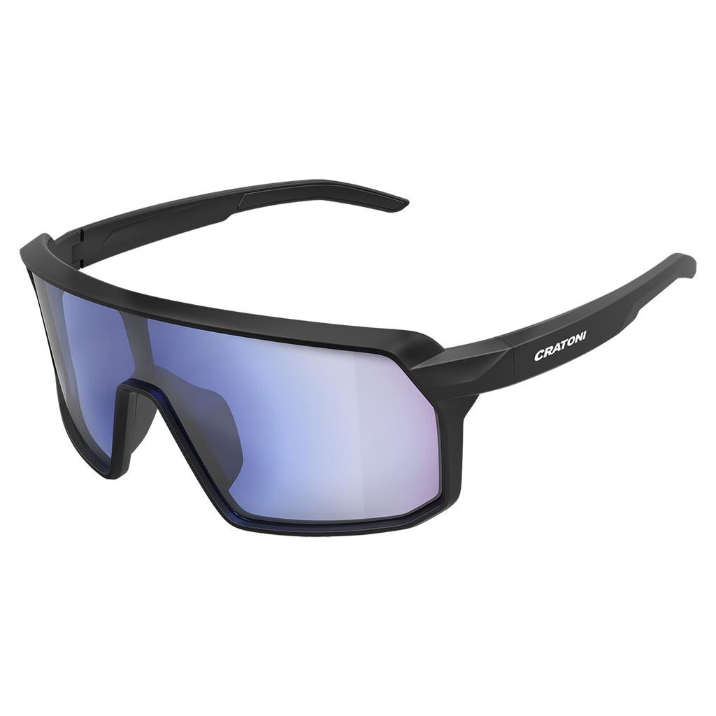 Cratoni Sonnenbrille Cratoni Skyvision photochro sw matt , Glas klar, blau verspiegelt