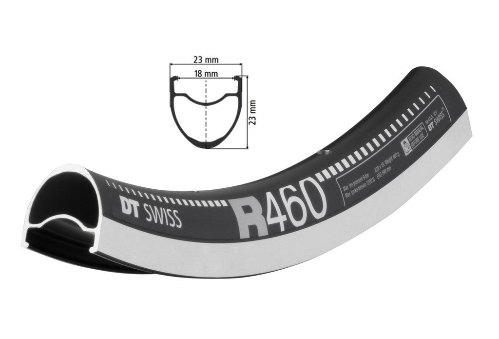 DT Swiss Felge R 460 28", schwarz, 32 Loch, 622-18, VL 6,5mm