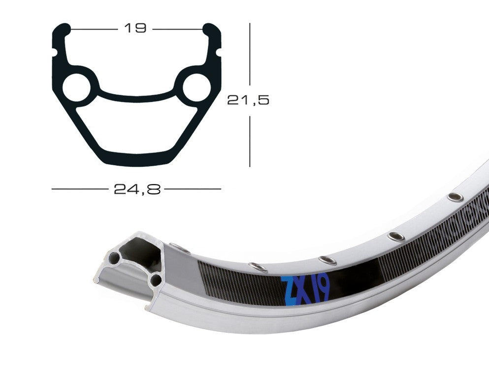 Exal Felge Exal ZX 19 26", silber, 32 Loch, 559-19, VL 8,5mm