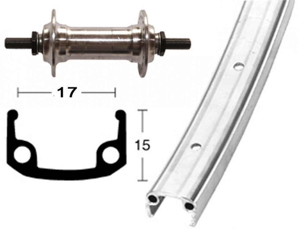 Winora V-Rad 27x1.1/4Alu-Nabe.silb.Starr 36L Alu-Kastenfelge silber.Zink-Spei.