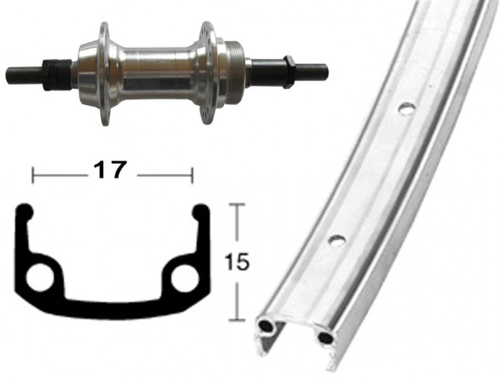 Winora H-Rad 27x1.1/4Schr.ZKR silb.Starr 36L Alu-Kastenfelge silber.Zink-Spei.