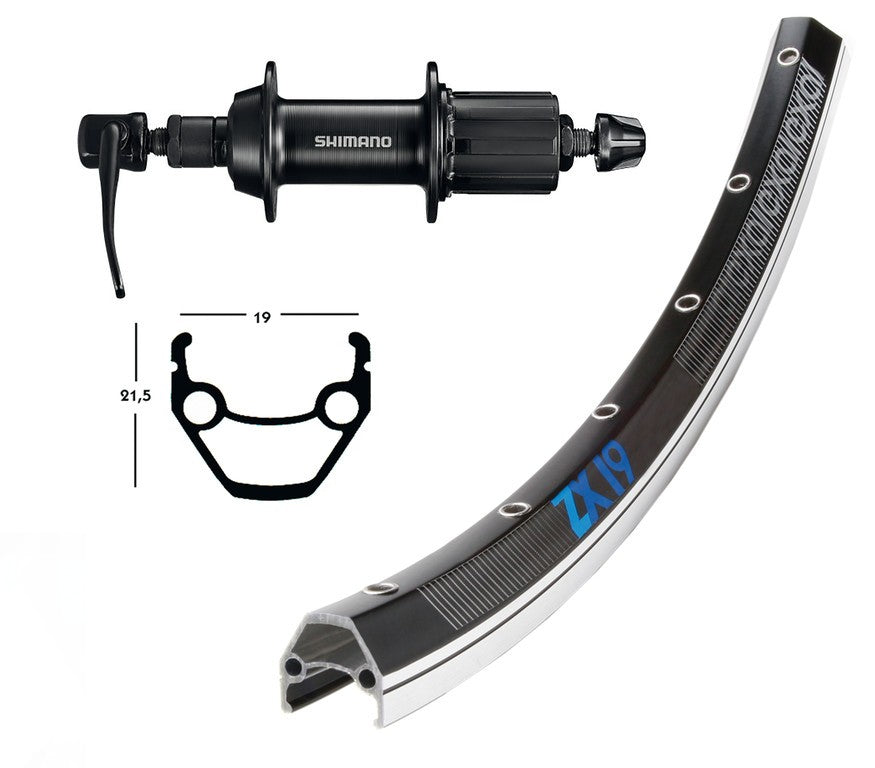 Winora H-Rad 26x1.75 TY500 Kass.7-f.SZ.SSP 36L Exal ZX 19 schw./silb.Niro-Spei.