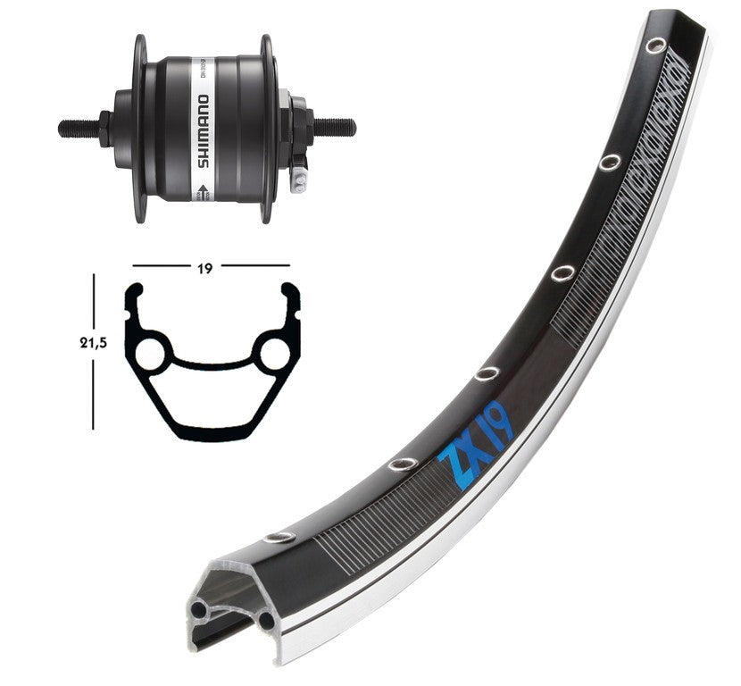 Winora V-Rad 26X1.75Nabend.DHC3003 sz.Starr 36L Exal ZX 19 schw./silb.Niro-Spei.