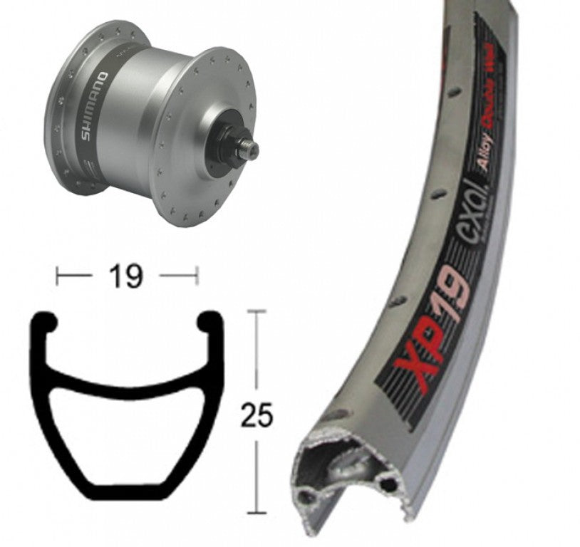 Winora V-Rad 28x1.75 Nabend.DHC3003 si.SSP 36L Exal XP-19 silb/elox.Niro-Spei.