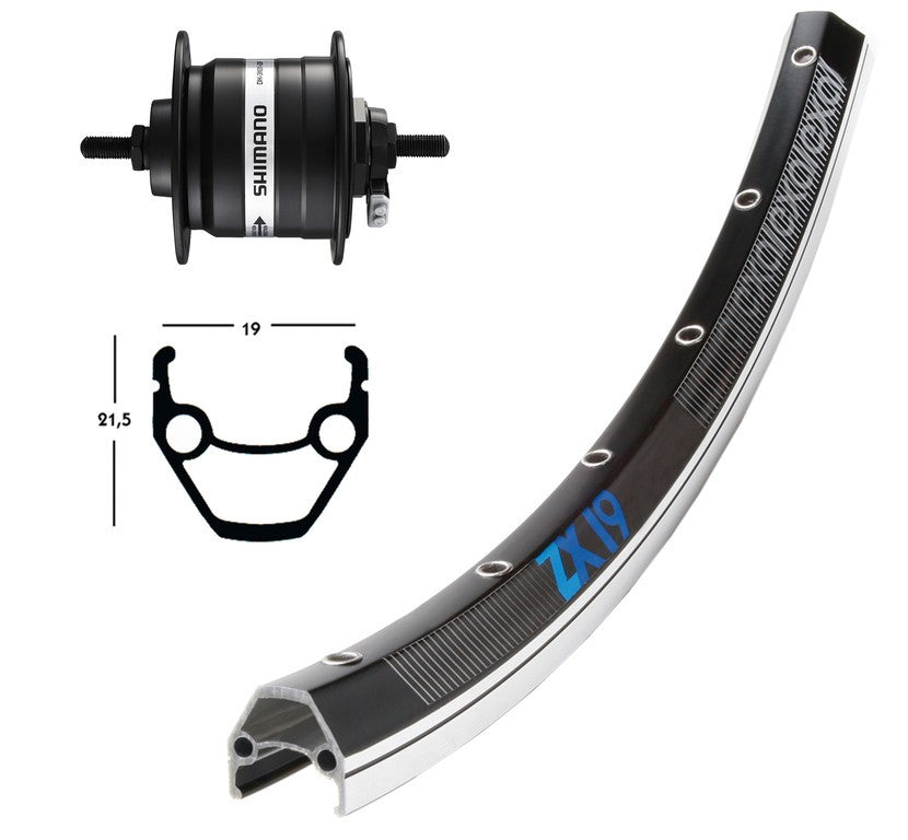 Winora V-Rad 28x1.75Nabend.DHC3003sz.Starr 36L Exal ZX 19 schw/silb.Niro-Spei.