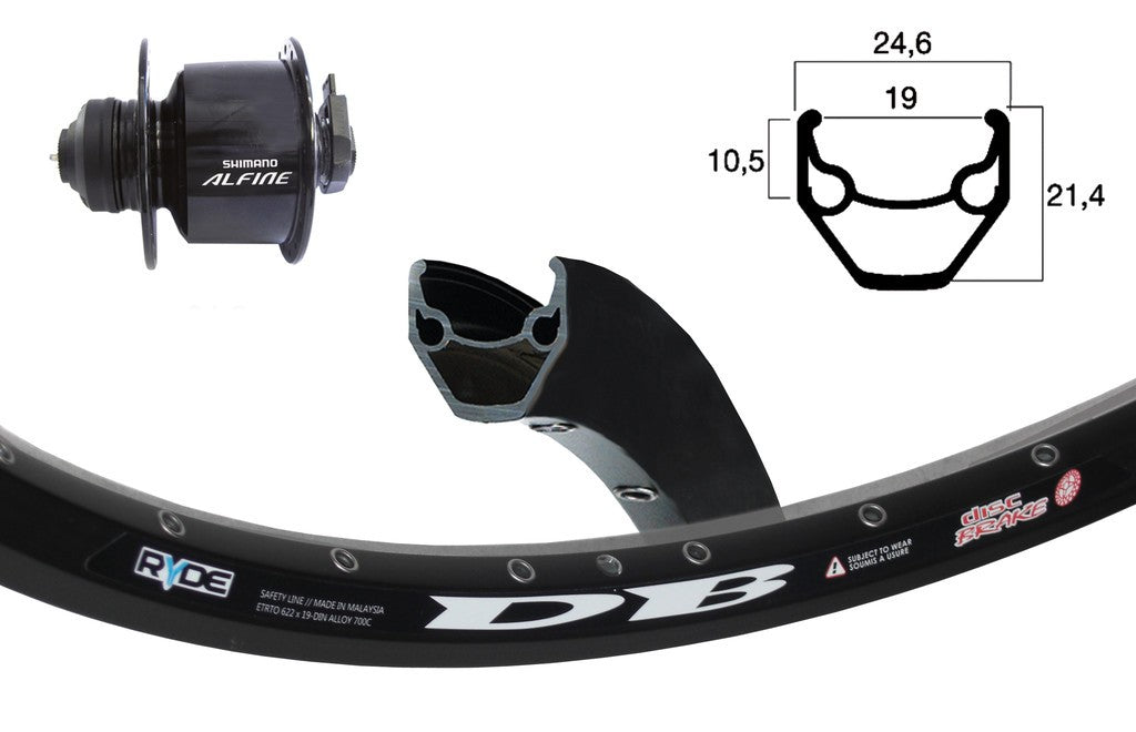 Winora V-Rad 28" Nabend.Alfine Centerl.sz.36L Ryde ZAC 2000 Disc schwz. Niro.Spei.(sz)