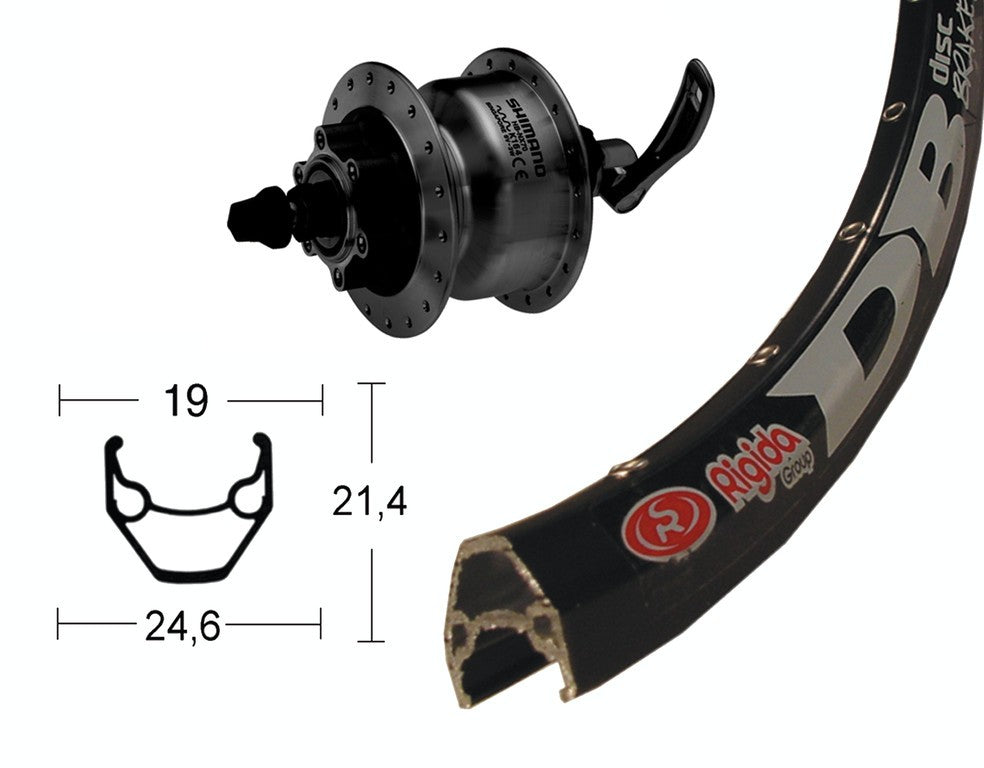 Winora V-Rad 28" DH3D32 6-Loch .sz .SSP 36L Ryde ZAC 2000 Disc schwz. Niro.Spei.(sz)