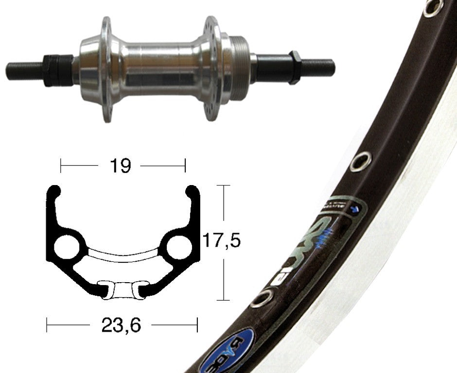Winora H-Rad 28x1.75Schr.ZKR 6/7f.silb. 36L Ryde Zac 19 schw/silb. Niro-Speiche