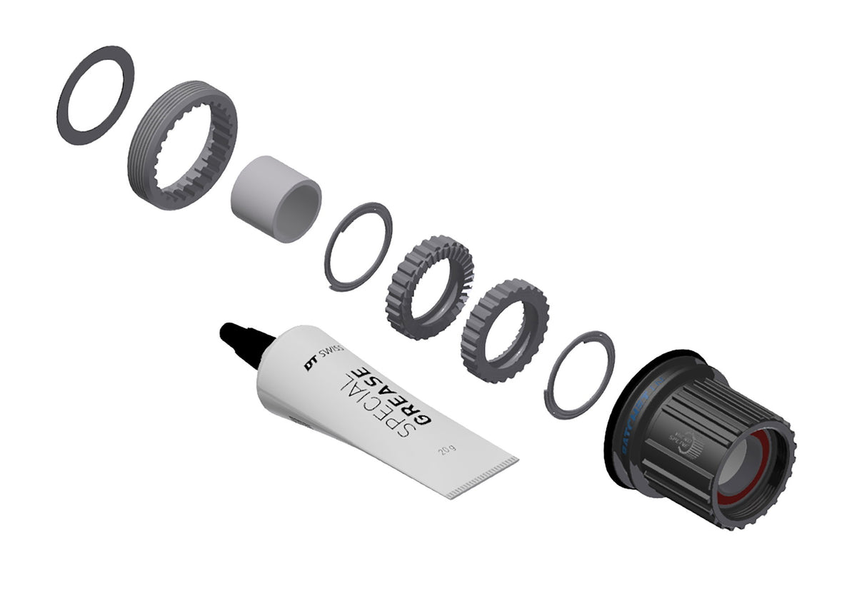 DT Swiss Umrüstkit HR-Nabe Stahl,3 Pawl in Ratchet LN, Shim. MS,36T