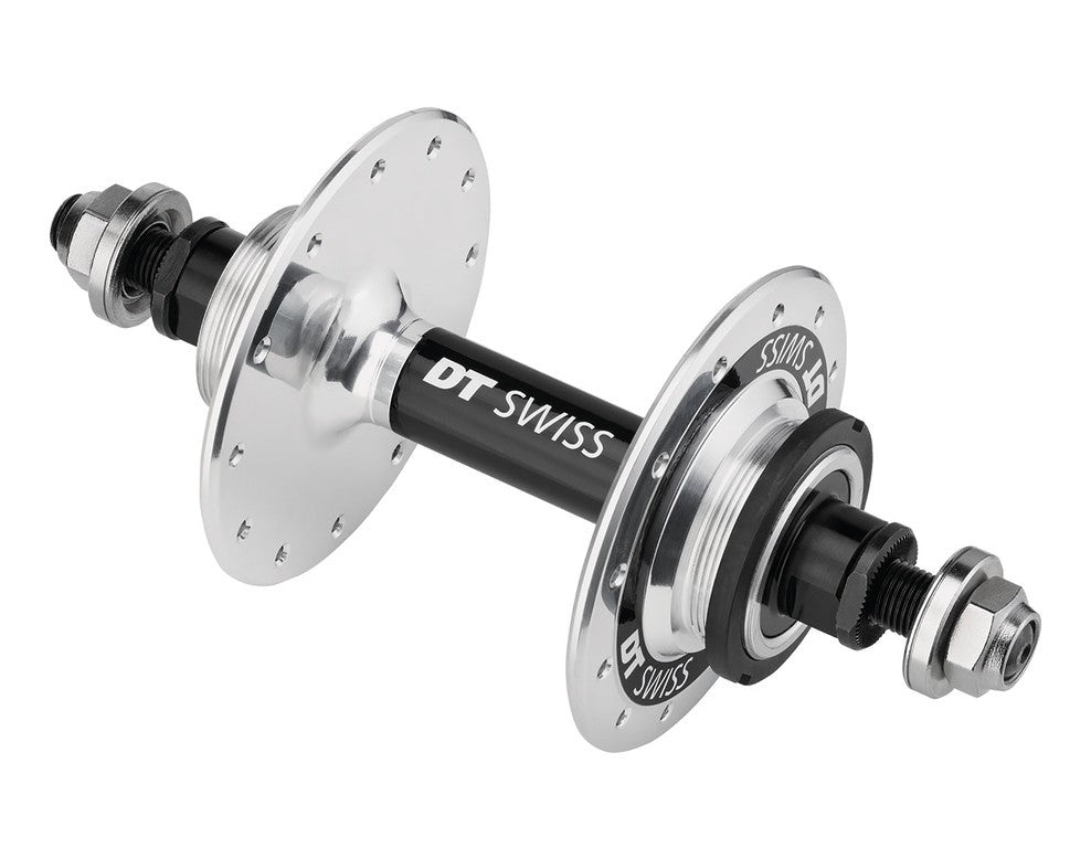 DT Swiss HR-Nabe 370 Track non disc 120mm/10mm Thru bolt, 24 Loch, silber po