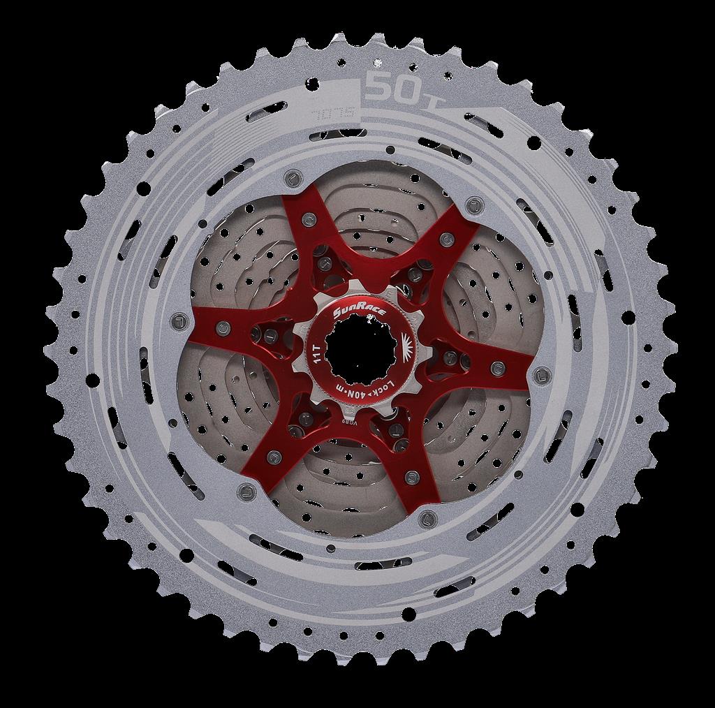 Sunrace Zahnkranz-Kassette SunRace CSMZ90 12-fach,11-50 Zähne,metallic