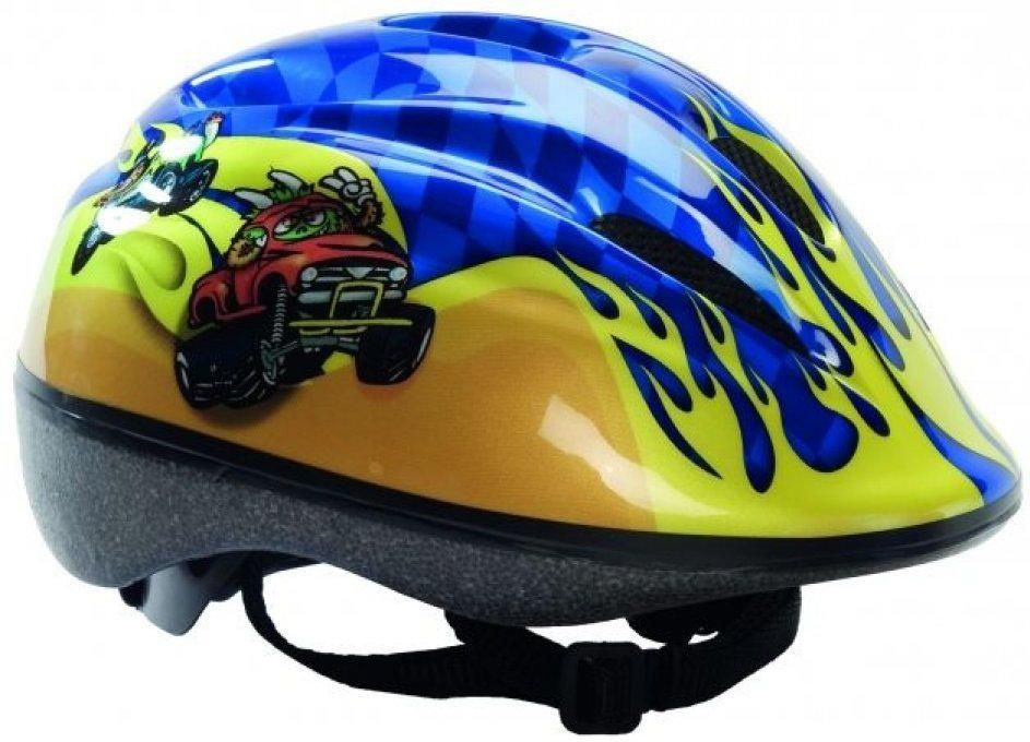 Strategic Kinderhelm Blau/Gelb Car 54-58