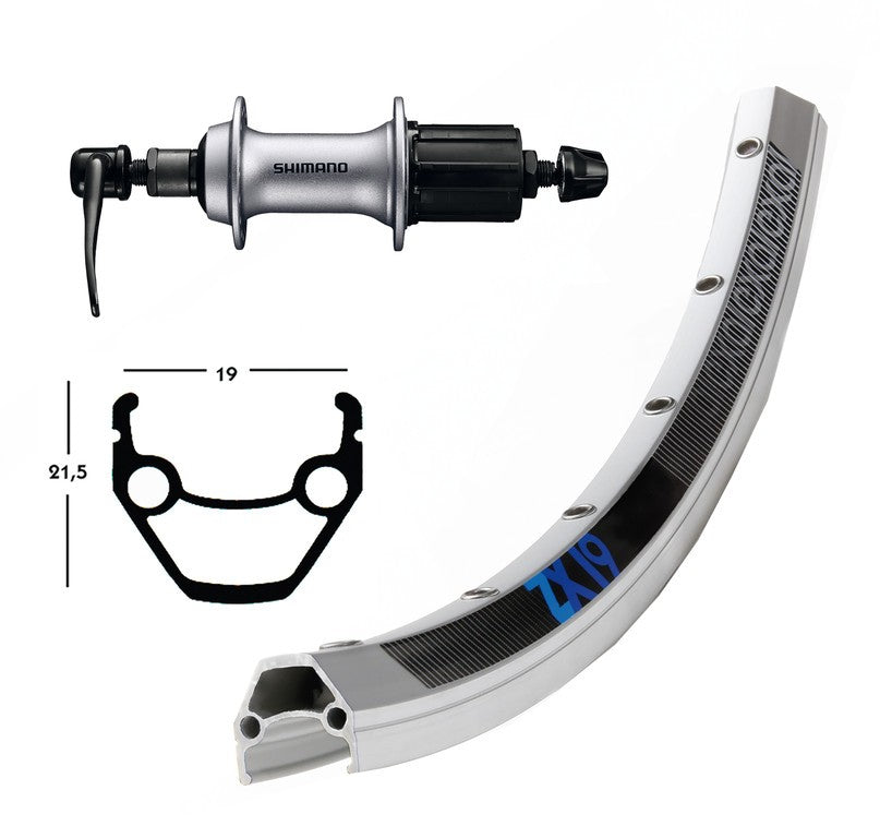 Winora H-Rad 28x1.75AceraT3000 Kass.8-f.SSP36L Exal ZX 19 silber.Niro-Spei.