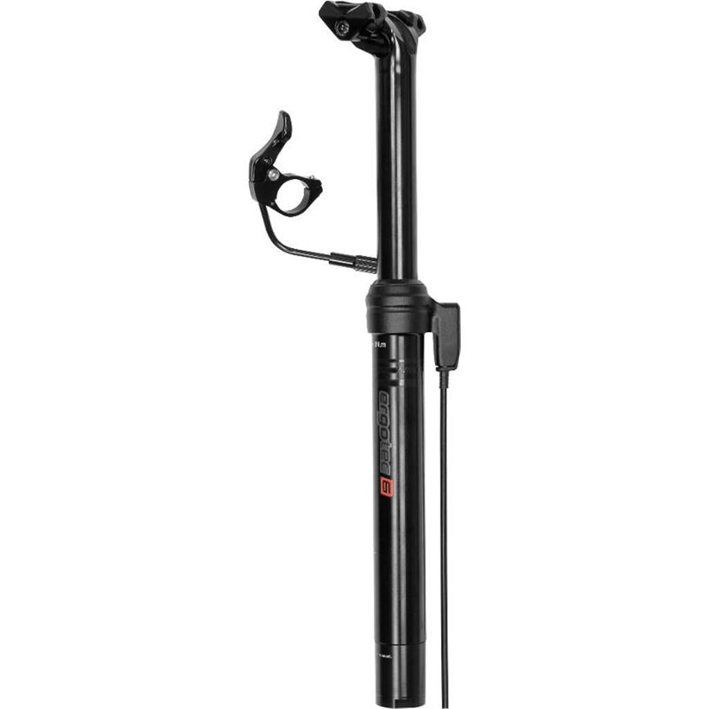 Sattelstützen und Klemmen-Schnellspanner ERGOTEC Up&Down RC gefederte Sattelstütze höhenverstellbar 316 x 400 mm mit Fernbedienung schwarz