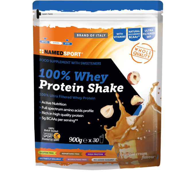 Proteinpulver NAMEDSPORT NAMEDSPORT Proteinpulver 100% WHEY PROTEIN SHAKE Haselnuss 900 g