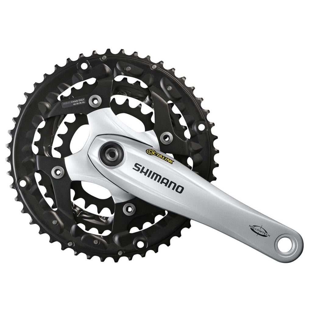 Manivelle Shimano FC-T521 Octalink Pour Vélo Trekking - 175 Mm, Triple Plateau 48-36-26 Dents, Neuve