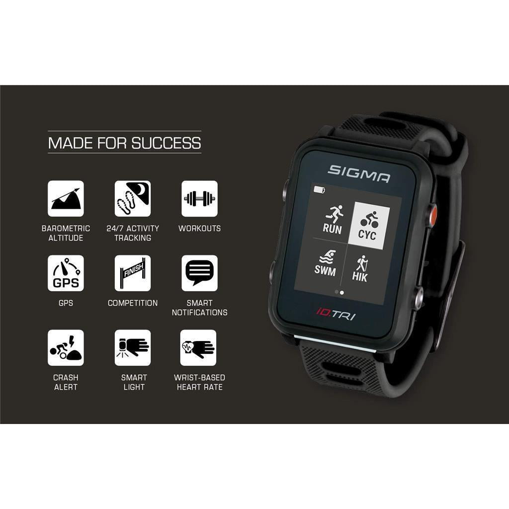 SportuhrTrack Sigma Sportuhr ID Tri schwarz SET
