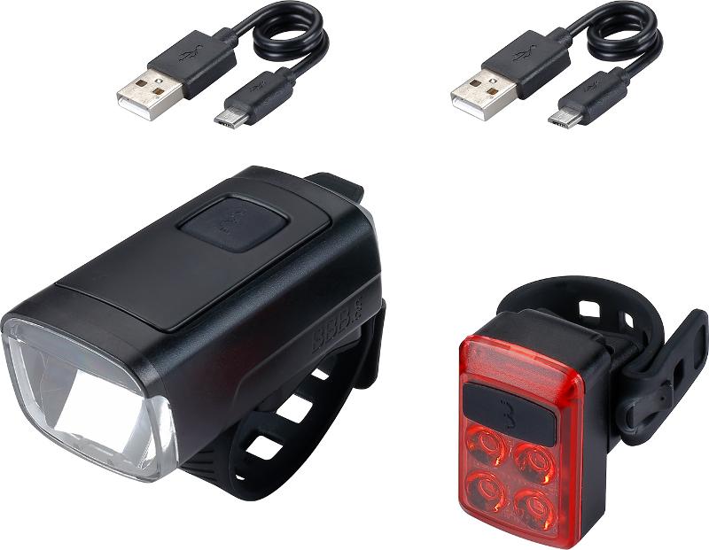 BBB Akku Lichtset Stud 50 Combo BLS-231 inkl. Slide Rücklicht, schwarz