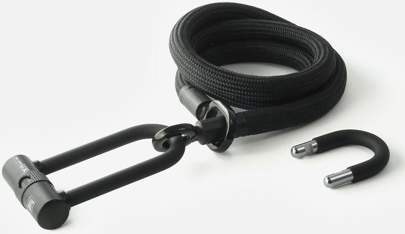 Texlock Bügelschloss mit Textilseil eyelet 160 U/X-lock L onyx black