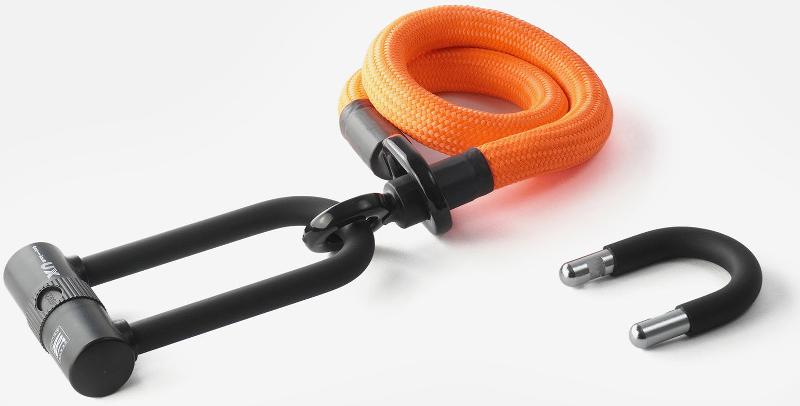 Texlock Bügelschloss mit Textilseil eyelet 80 U/X-lock S acid orange