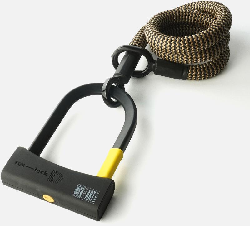Texlock Bügelschloss mit Textilseil eyelet 120 D-lock M wild hemp