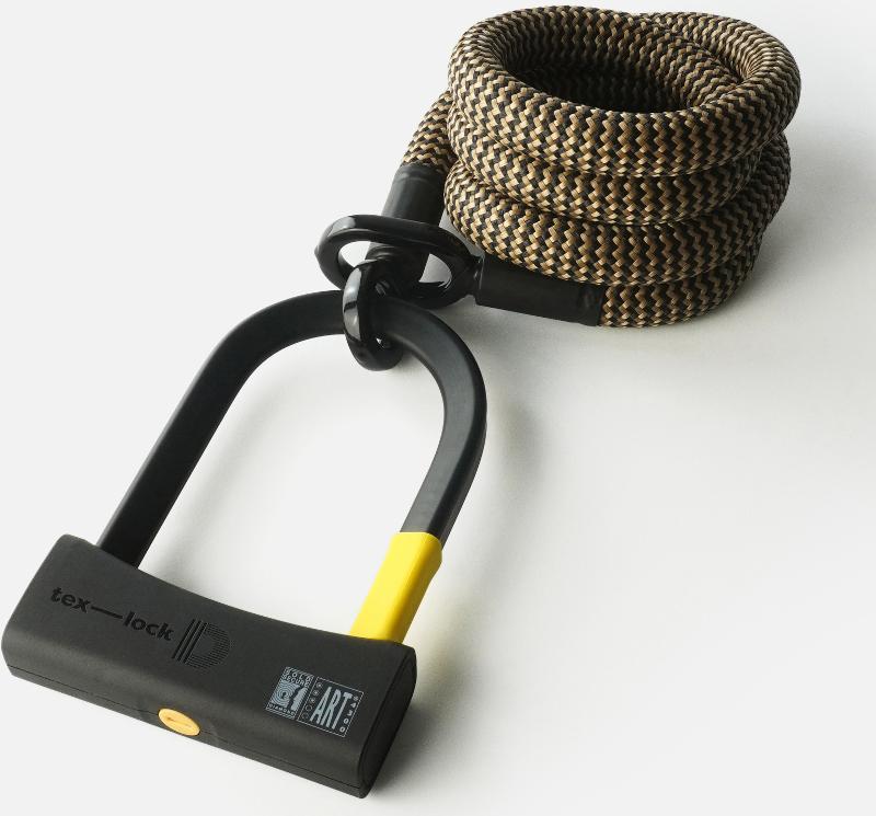 Texlock Bügelschloss mit Textilseil eyelet 160 D-lock L wild hemp