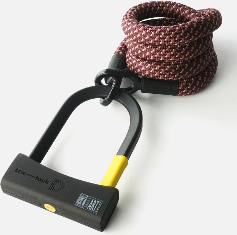 Texlock Bügelschloss mit Textilseil eyelet 160 D-lock L chateau red