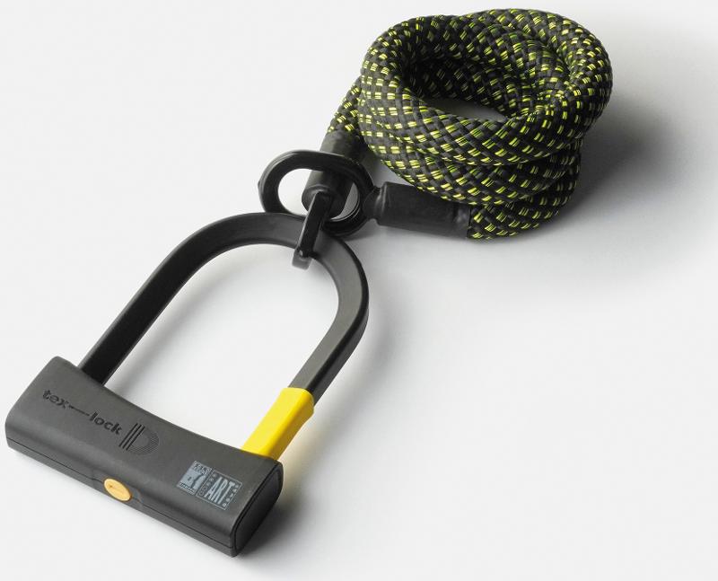 Texlock Bügelschloss mit Textilseil eyelet 120 D-lock M stardust