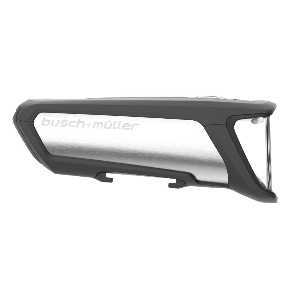 Busch & Müller 70 Lux, silber, mit Lenkerhalter LED-Akku-Scheinwerfer b&m Ixon Core 2
