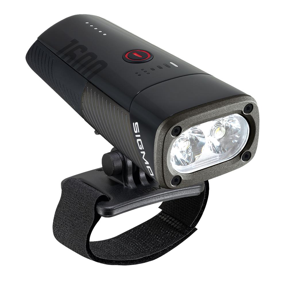 Sigma schwarz, mit Universalhalterung LED-Helmleuchte SIGMA Buster 1600 HL