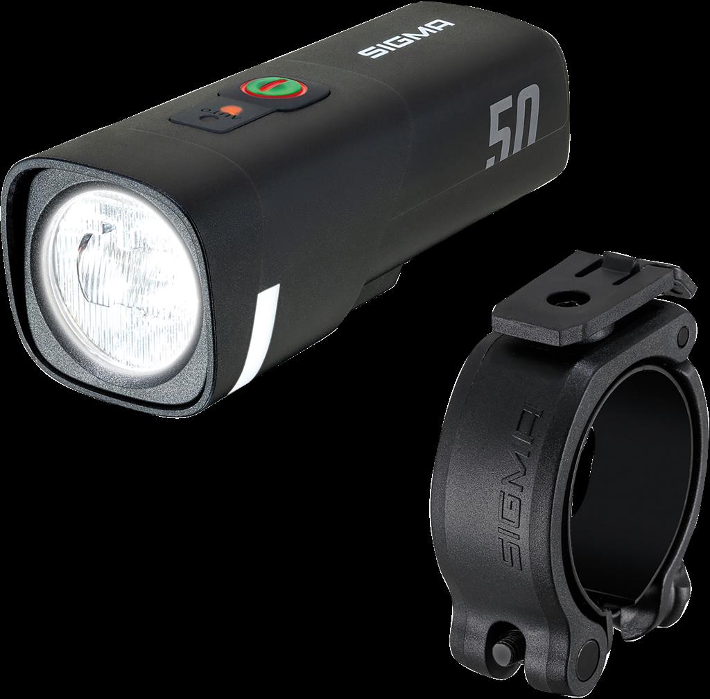 Sigma 50 Lux, mit Lenkerhalter LED-Akku-Scheinwerfer SIGMA Aura 50 USB