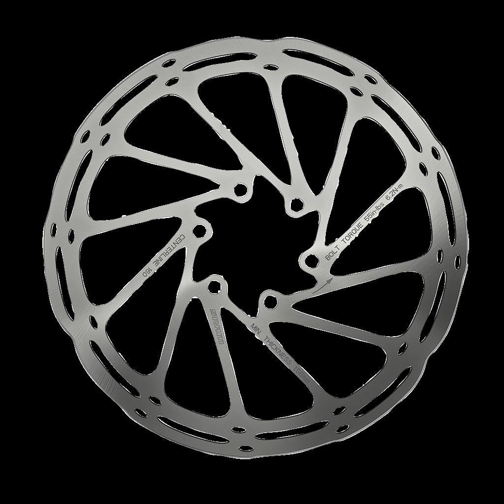 Sram Ø160mm, schwarz, abgerundet, CenterLock Bremsscheibe SRAM Centerline A2