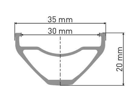 DT Swiss 29", schwarz, 32 Loch, 622-30, VL 6,5mm Felge DT Swiss F 572 DB